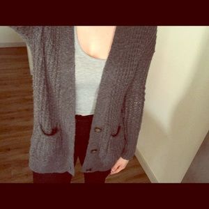 Dark Gray A&F cardigan